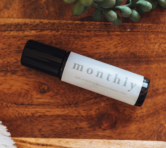 Monthly Support Roll-On | Women's Health Apothecary Line | Holistic Healthy Cycle, PMS Support + Menopause Support | Balance Hormones